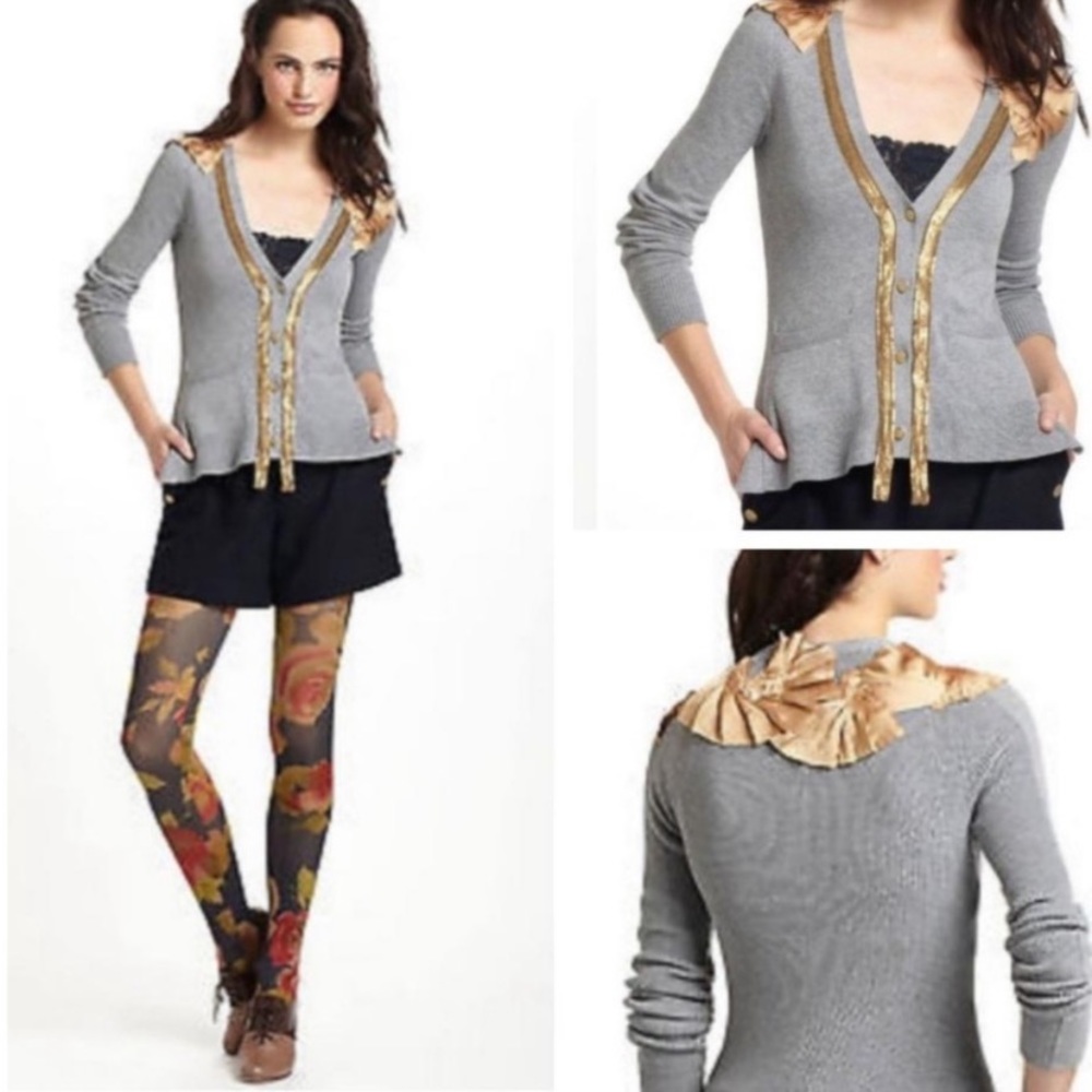 Anthropologie Vermeil Streams Hi-Lo Cardigan boho